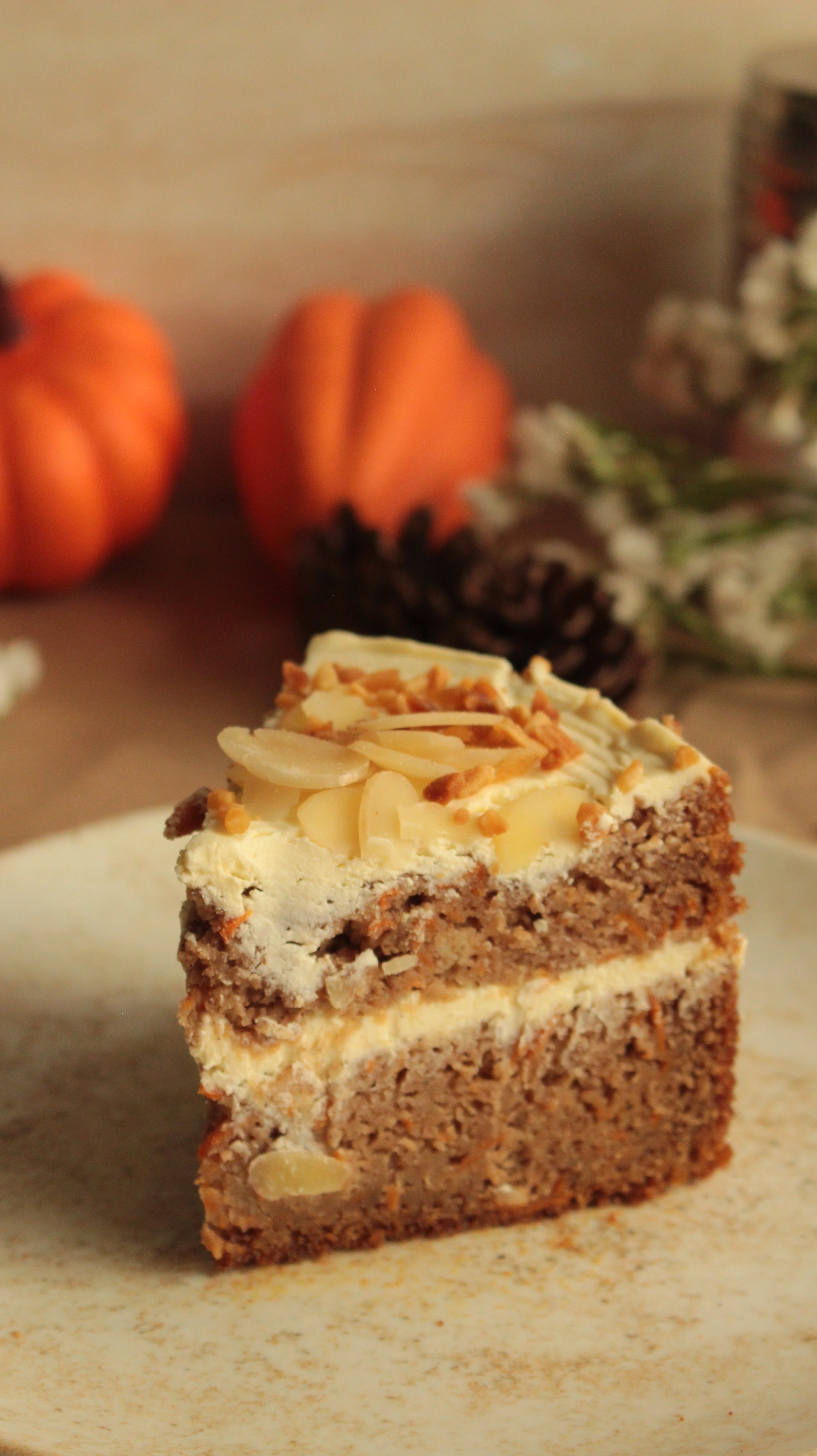 Torta zanahoria y queso crema porción