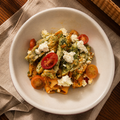 Pasta en salsa pomodoro con pollo