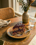 Torta vainilla mora porción